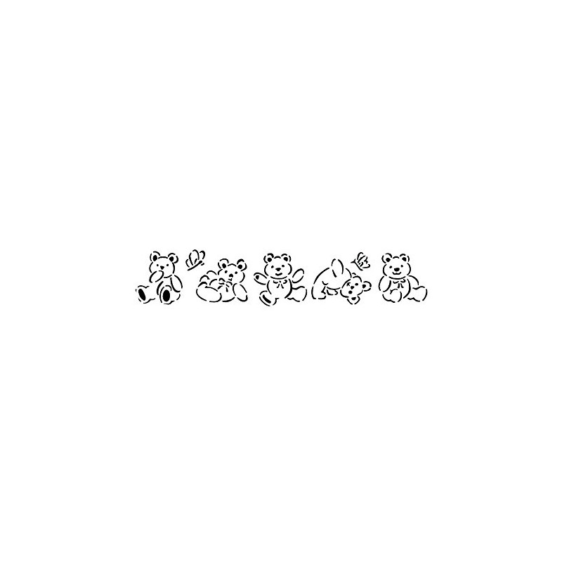 PME SBC1 JEM Tumbling Teddies Stencil,Blue,175 x 35 mm (7