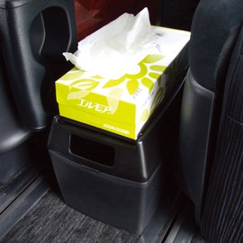 槌屋ヤック(Tsuchiya Yac) 車内用品 ゴミ箱 ダストボックス ティッシュホールドダスト ブラック 24.2×19.6×16.6cm PZ-440