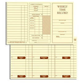 Weekly Employee Pocket Size Time Cards