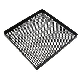Cook's Aid Reinforcement Non-Stick Oven Crisper Tray,Crispy Basket, Mesh Cooking Tray,Grill Basket for Chips，pizza, French fries, chicken fillets or wings ((10"x10" Black))