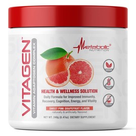 Metabolic Nutrition Vitagen, Vitamin Adaptogen Complex, 240 g, Health & Wellness Solution (Sweet Pink Grapefruit)