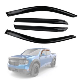 Tape-On Window Visors Deflectors Rain Guards FIT 2022-2023 Ford Maverick – 4-Piece Set, Acrylic, Easy Installation