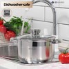 Daniks Standard Stainless Steel Stock Pot with Glass Lid |