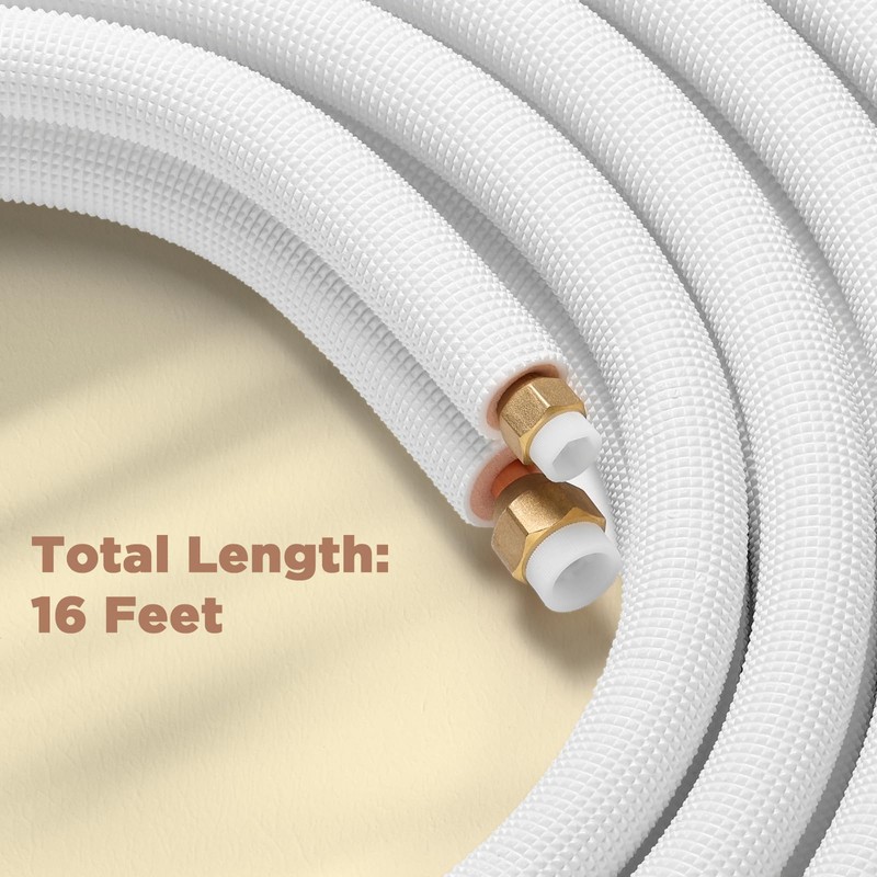 TURBRO 16 Ft. Mini Split Line Set, 1/4" & 1/2"