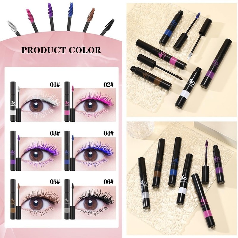 Color Mascara: 24 Hour Waterproof, Rolled, Dense, Long Time Keep,