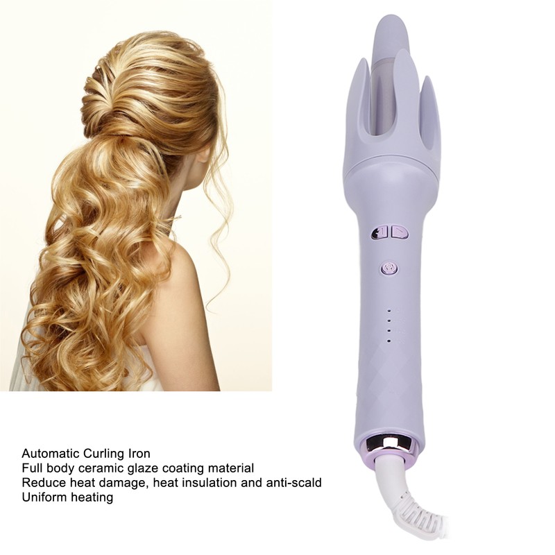 Automatic Rotating Curling Iron Fast Heating Hair Waving Negative Ion