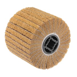 sourcing map 120mmx100mm Non-Woven Polishing Burnishing Wheel Abrasive Cloth Nylon Wire Drawing Flap Wheel 120 Grit for Stainless Steel Metal