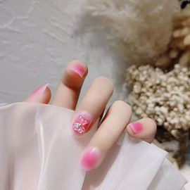 Pack of 24 Nail Pink Teak Cute Bear Short Sweet Girls Nail