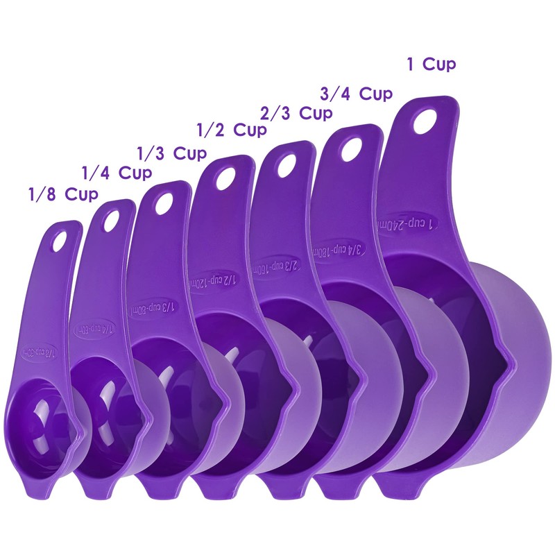 Smithcraft Plastic Measuring Cups and Spoons Set 15, Purple Dry