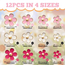 KASURE 12 PCS Car Air Vent Clips, Cute Flower Car Decorations, Car Air Fresheners Vent Clip, Car Accessories for Women (Pink+White+Rose)