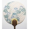 Maruken Uchiwa Summer Time Morning Glory Beige Approx. 10.2 x