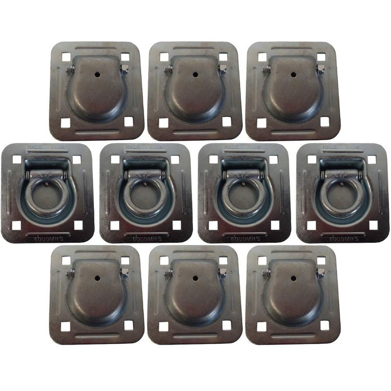 10 pk Flush Mount Recessed Ring Trailer Cargo Tie Down