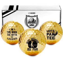 Funny Grandpa Gifts Golf Balls Set for Men or Him, Perfect for Grandpa, Coworkers, Boss, Golfers, Golf Lovers for Birthday & Father's Day - Gold