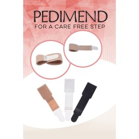Hammer Toe Straightener, Hammer Toe Splints, Toe Cushioned Bandages for Correcting Hammer Toes, Broken Toes, Crooked Toes & Overlapping Toes - PEDIMEND (3PCS, Beige)