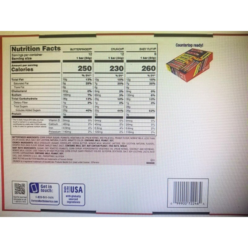 Nestlé BUTTERFINGERS, BABY RUTH & NESTLE CRUNCH BARS, FULL SIZE