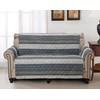 Brilliant Sunshine Multi Grey Stripes Couch Loveseat Slip Cover for