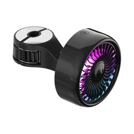 Sandfren Car Fan, 5V Adjustable 3 Wind Speeds Auto Rear Seat Headrest Cooling Fans with USB Wires Ambient Light, Portable Vehicle Air Circulation Fan, Universal for SUV RV Truck (Black)