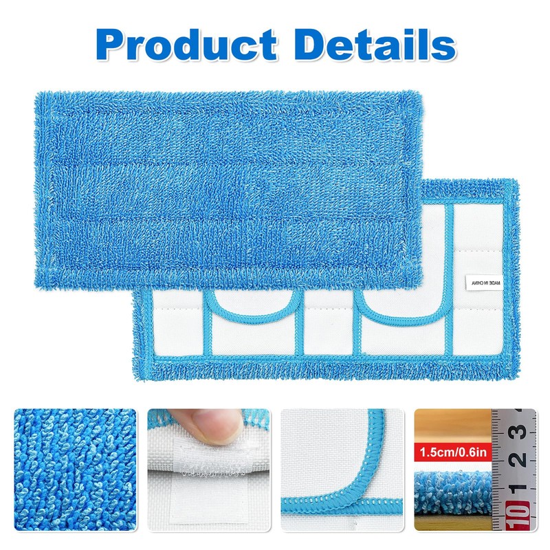 Mop Pads for Flash Speedmop, Microfiber Pads Refills Wet Dry