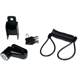 [D's Strano] Disc Brake Lock Bike Bicycle Universal Anti-Theft Tamper Proof Security Reminder Cable Holder Set of 4 Motorcycle Road Bike (Black)