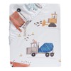 Bedtime Originals Construction Zone Baby Polyester Fitted Crib/Toddler Sheet- White/Trucks