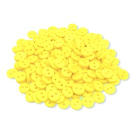 (Pack of 100) Mixed Colour 9mm Buttons - 2 Hole Small Round Plastic Buttons
