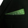 SHLAX&WING Dots Green Pocket Square for Mens Suit 12.6 inches