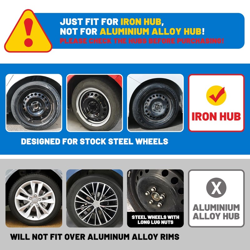 4-Pack 17 Inch Wheel Rim Cover Hubcaps, AUTOWIKI Special Design