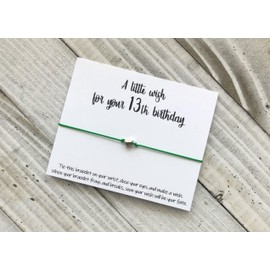 13th Happy Birthday wish bracelet 13th birthday bracelet cord wish bracelet