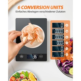 Digital Kitchen Scales 10 kg with LCD Display and Tare Function, Kitchen Scales for Baking and Cooking, Measuring Ingredients, Jewellery so on, 1 g (Grey)