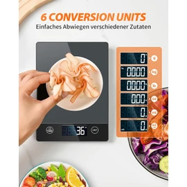 Digital Kitchen Scales 10 kg with LCD Display and Tare Function, Kitchen Scales for Baking and Cooking, Measuring Ingredients, Jewellery so on, 1 g (Grey)