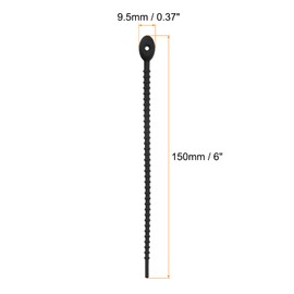 MECCANIXITY 12 Pack Silicone Cable Ties 6 Inch Reusable Zip Ties Silicone Twist Ties for Home Office Kitchen Organizer Food Bag Cord Key Management Black