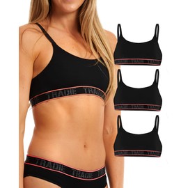 TRADIE Women's Bamboo Comfort Crop 3-Pack (12, Black)