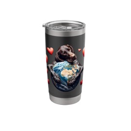 German Shorthaired Pointer Dog Earth Day Hug Owner Planet Stainless Steel Insulated Tumbler