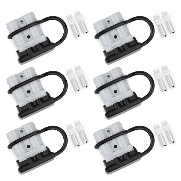 6 Pcs 10-12 Gauge 50A Battery Quick Connect Disconnect Connector
