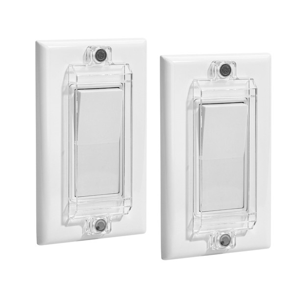Bates- Magnetic Light Switch Guard, 2 Pack, Clear, Light Switch