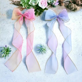 Radhu&Kabby Hair Bow Clips for Girls | Trendy Colours | Hair Clips for All Occasions | Fancy & Stylish Hair Accessories | Anti-Hair Breakage | Suits every Hair Type | 2 pcs