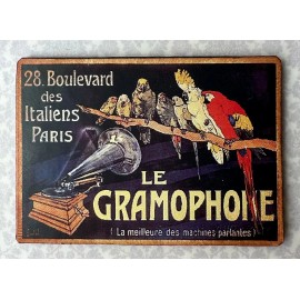 The Happy Little Home Miniature Dollhouse COLORFUL Birds Antique French Advertisement Gramophone 1:12