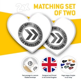 2 x 7.5cm Heart Stickers - JDM Drift Japan Street Style Car Racing Decals 40074