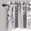 Lush Decor Weeping Flower Room Darkening Window Curtain Valance, Gray,