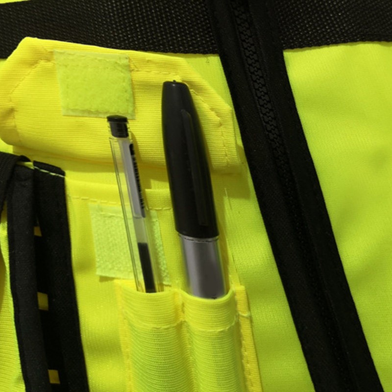 Reflective Safety Vest High Visibility Zipper Front Soft Collar Security