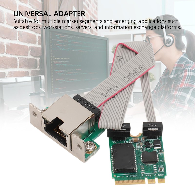 M.2 A+E Key 2.5G Ethernet Adapter, RJ45 Gigabit Ethernet Network