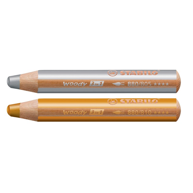 Stabilo Woody 3-in-1 Colouring Pencil, Watercolour and Wax Crayon 10