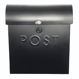 NACH Locking Black Wall Mount Mailbox, Durable Euro Black Mailboxes for Outside, Features Pre Drilled Holes for Easy Installation, Waterproof & Rust-Resistant, 12 x 11.2 x 4.5 Inches