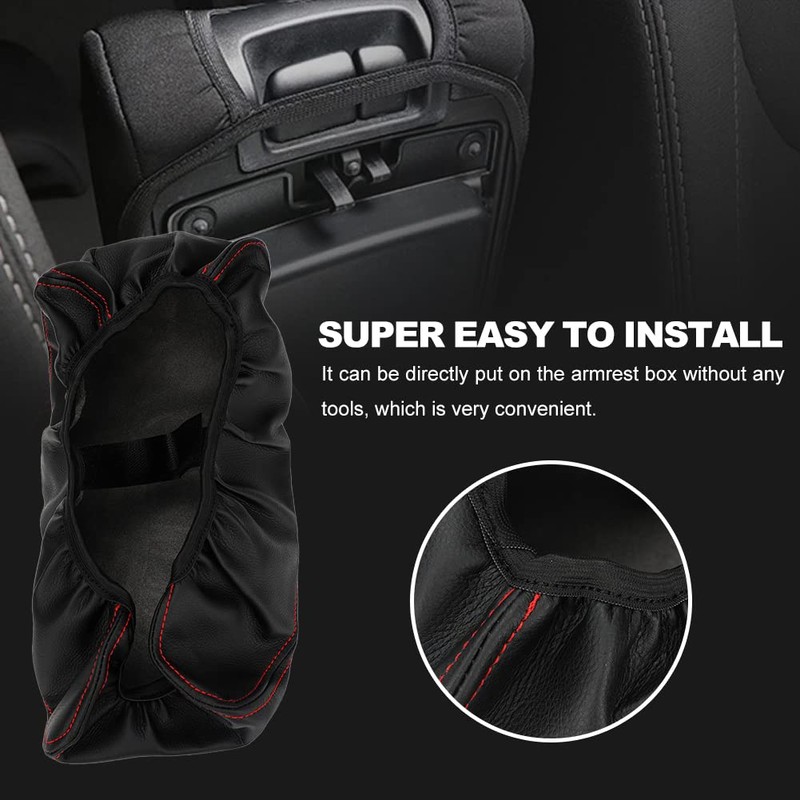 sportuli Center Console Cover Anti-Scratch Leather Armrest Cover Replace for