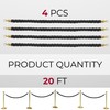 4 PCS Stanchion Set for Party - Black Rope Stanchions