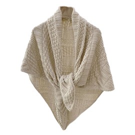 G-LIKE Women's Triangular Scarf Shoulder Scarf Cape - Spring Autumn Winter Knitted Warm Decorative Wrap Scarf Head Scarf Triangular Scarf for Women Girls - Knitting Wool, beige