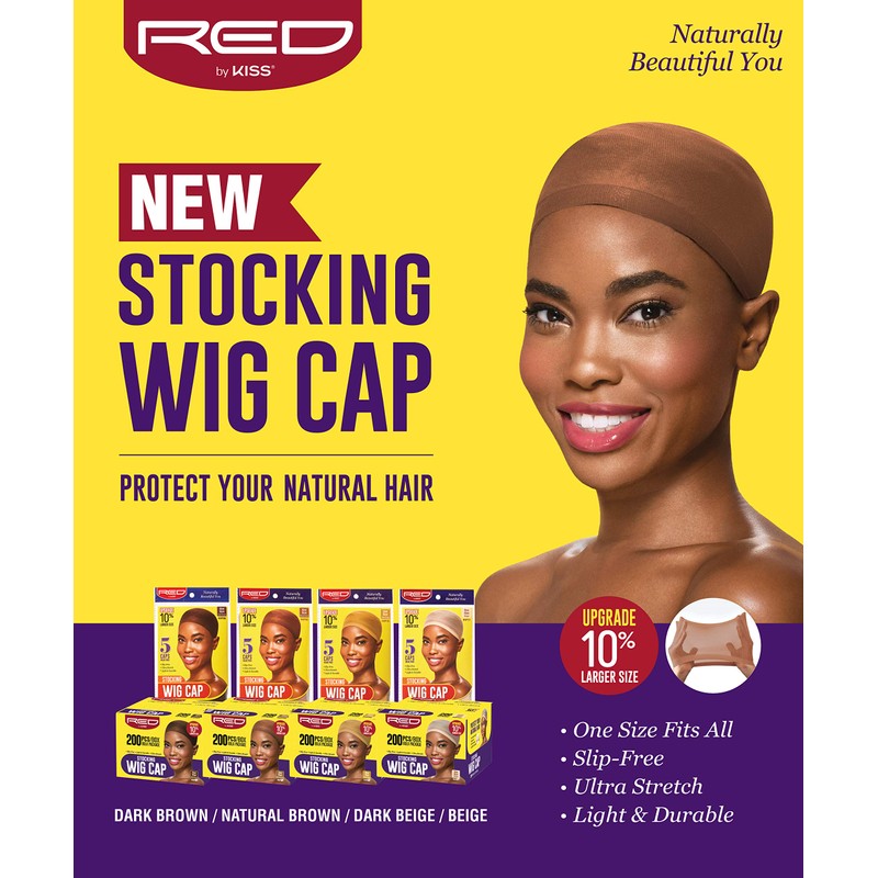 RED by KISS Stocking Wig Cap 5pcs HVP09 (Natural Brown)