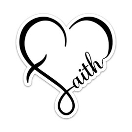 Christian Faith Sticker Heart Shape Faith-Based God Sticker Aesthetic Religious Bible Worship Prayer Waterproof Vinyl Stickers for Water Bottle Journal Laptop Tumbler Decals Gifts for Adults Kids