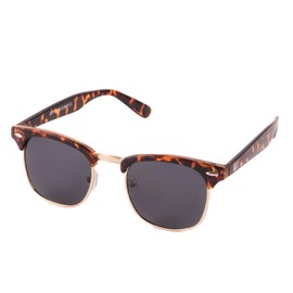 KISS DANDY Sunglasses Men Women - Semi-Rimless Frame with Double Metal Bridge & Elegant Style - UV400 Polarised Lenses for Clear Vision - Ideal for Casual & Elegant Looks, Havana, Unit size