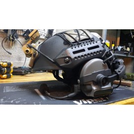 Rear Helmet Rail Attachment Kit Compatible with M-LOK, Armorwerx & Peltor Comtac Headsets (Black)